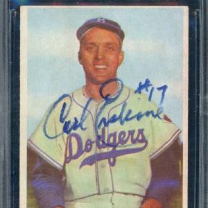 Carl Erskine Beckett BAS Signed 1954 Bowman Autograph With Credit Card Free Shipping