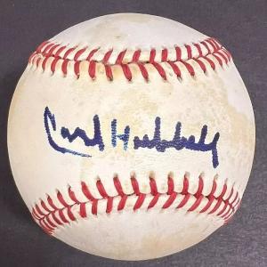 Carl Hubbell Signed Official NL Baseball NY Giants Bold Autograph PSA COA HOF 2025 New