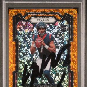 C.J. CJ STROUD SIGNED 2023 PANINI PRIZM ORANGE DISCO ROOKIE CARD PSA/DNA AUTO 10 Discount Authentic