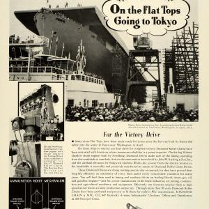 1943 Ad Diamond Chain Manufacturing Roller Chains Aircraft Carrier Flat Top FZ5 Free Shipping Inexpensive