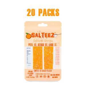 Salteez Seltzer Strips - Sweet & Sour Peach Flavor - 20 Pack Case - FREE SHIPPING! Sale Top Quality