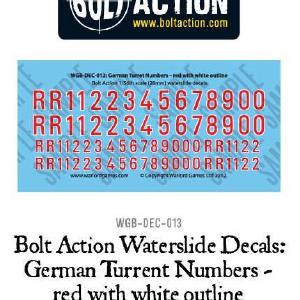 Bolt Action: Decals - German Turret numbers - red with white outline Clearance Pictures