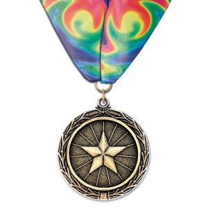 2-1/4" Stock LX Award Medal With Millennium Neck Ribbon Sale Low Pice Fee Shipping