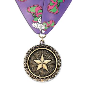 2-1/4"  LX Award Medal w/ Custom Millennium Neck Ribbon Clearance Best