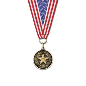 1-1/8" Custom CX Award Medal With Grosgrain Neck Ribbon Clearance Store Sale Online