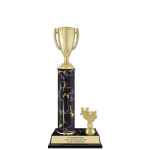 12" Black Faux Marble Award Trophy With Trim Shop Offer For Sale