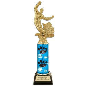 11" Custom Column Trophy with Black Base Low Pice