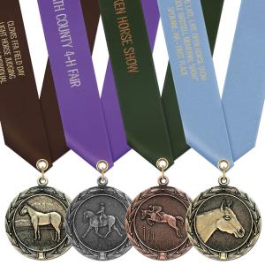 1-3/4" Custom HBX Award Medal With Satin Neck Ribbon Free Shipping Release Dates