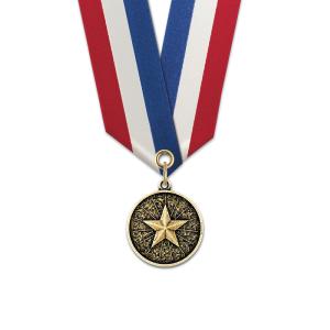 1-1/8" Custom CX Award Medal With Specialty Satin Neck Ribbon Big Sale Sale Online