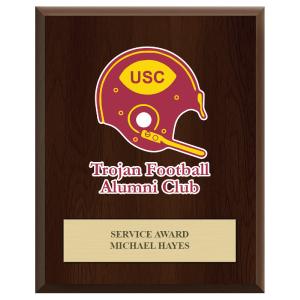12" x 15" Custom Full Color Cherry Plaque With Engraved Plate Cheap Pice Store
