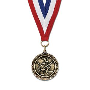 1-1/2" Custom MX Award Medal With Grosgrain Neck Ribbon Discount Footaction
