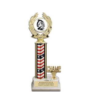 12" White Base Award Trophy With Insert Top & Trim Shop For Sale