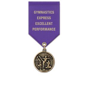 1-1/8" Custom CX Award Medal With Satin Drape Ribbon Outlet Largest Supplier