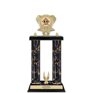 15" Custom Black Faux Marble Award Trophy w/Trim & Insert Top Quality From China Cheap