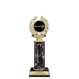 10" Custom Black/Gold Award Trophy w/Insert Top New Online