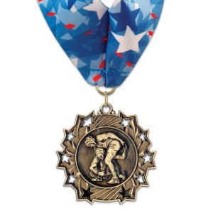 2-1/4" Stock TS Award Medal with Millennium Neck Ribbon Cheap Sale Pay With Paypal