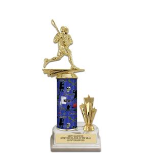 11" Custom White Base Award Trophy With Trim Clearance Choice