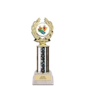 10" Custom White Base Award Trophy With Insert Top Free Shipping Best Seller