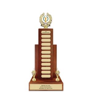 16" Perpetual Solid Walnut Award Trophy w/Insert Figurine Popular