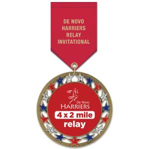 2-3/4 Custom RSG Award Medal With Satin Drape Ribbon High Quality Cheap Pice