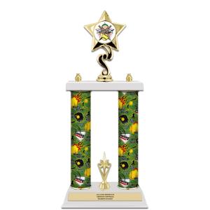 15" Custom White Finished Award Trophy With Trim Free Shipping Online