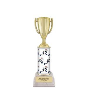 10" Custom Column Trophy with White Base Free Shipping Top Quality
