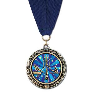 2-1/4" Custom LXC Color Fill Award Medal With Grosgrain Neck Ribbon Outlet 2025
