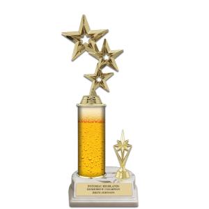 11" Custom Column Trophy with Trim and White Base Free Shipping Best