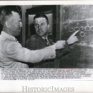1954 Press Photo George Terlip Notre Dame Baseball Player with coach Steve Sebo Shop For Cheap Online