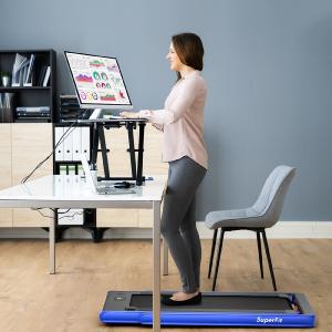 - 2-in-1 Electric Motorized Health and Fitness Folding Treadmill with Dual Display-Blue Buy Cheap Fashion Style