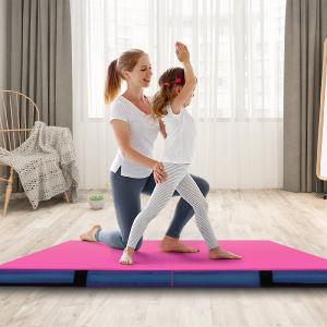 4  x 4  x 4  -  4ft x 4ft x 4in Bi-Folding Gymnastic Tumbling Mat with Handles and Cover-Pink Sale Top Quality