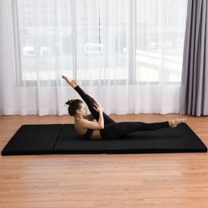4' x 8' x 2  -  4' x 8' x 2 Inch Folding Panel Exercise Gymnastics Mat-Black Sale For Cheap