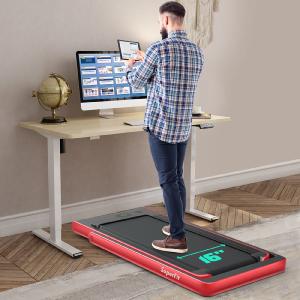 2.25HP  APP- 2.25HP 2 in 1 Folding Treadmill with APP Speaker Remote Control-Red Get To Buy Sale Online
