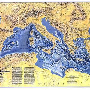 1982 Mediterranean Seafloor Map Discount Best Sale