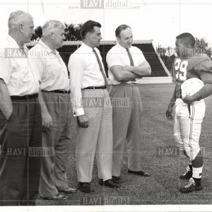 1955 Press Photo Billy Russell Football Detroit Clearance For Nice