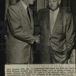 1954 Press Photo University of Oklahoma & Oklahoma A&M Football Coaches Shake Discount Hot Sale