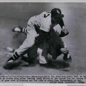 1955 Press Photo Chico Carrasquel, Chicago White Sox Clearance Classic