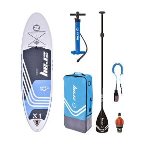 Zray 10'2" X-Rider X1 Inflatable SUP All Around Paddle Board Kit, Blue/White Cheap New Styles