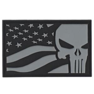 101 Inc. 3D Patch PVC Punisher USA Flag gray Recommend For Sale