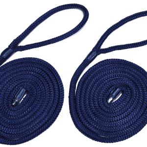 1/4" Navy Fender Line For Boats - Double Braided Nylon 6 Feet Marine Rope - 2 Pack Buy Cheap For Cheap