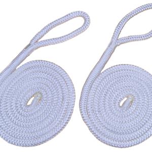 3/8" White Fender Line For Boats - Double Braided Nylon 6 Feet Marine Rope - 2 Pack Outlet Hot Sale