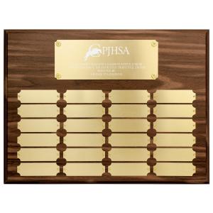 16" x 12" Custom Walnut Finish Perpetual Plaque Geniue Stockist For Sale