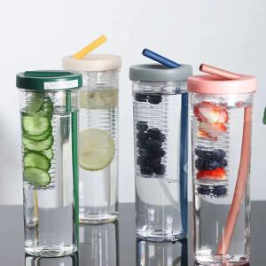 Acrylic Infusing Bottle 700ML Portable Plastic Water Bottle With Straw Free Shipping Cheap Online