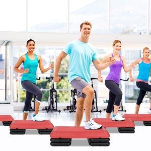 29  -  29 Inch Adjustable Workout Fitness Aerobic Stepper Exercise Platform-Red Cheap Sale
