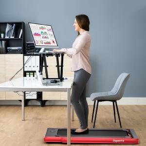- 2-in-1 Electric Motorized Health and Fitness Folding Treadmill with Dual Display and Speaker-Red Cheapest Pice Sale Online