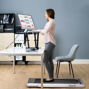 -  2-in-1 Electric Motorized Health and Fitness Folding Treadmill with Dual Display and Speaker-White Sale Original