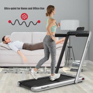 - 2-in-1 Electric Motorized Health and Fitness Folding Treadmill with Dual Display-Silver Manchester Cheap Pice