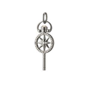 Mini "Adventure" Compass Key with Sapphire Collections Cheap Online