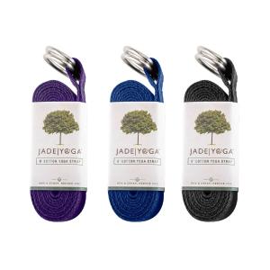 Yoga Strap with Thick Durable Cotton & Extra Safe Adjustable  JadeYoga Free Shipping 100% Guaranteed