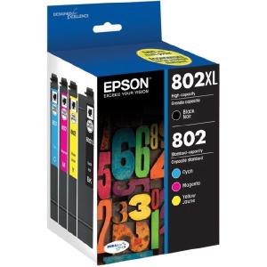 Epson DURABrite Ultra 802XL Original High/Standard Yield Inkjet Ink Cartridge - Combo Pack - Black, Cyan, Magenta, Yellow - 4 Pack T802XL-BCS Cheap Sale Free Shipping